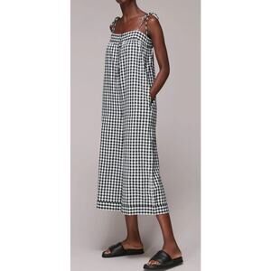 Whistles Black & White Penny Tie Gingham Jumpsuit Relax Women's 10